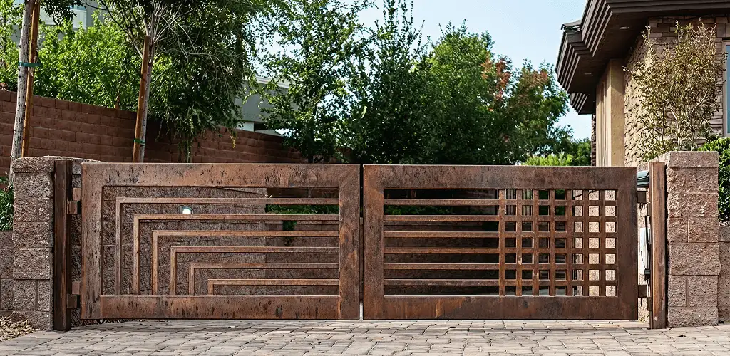 Custom driveway gate installation for a home entrance in Oklahoma City, OK