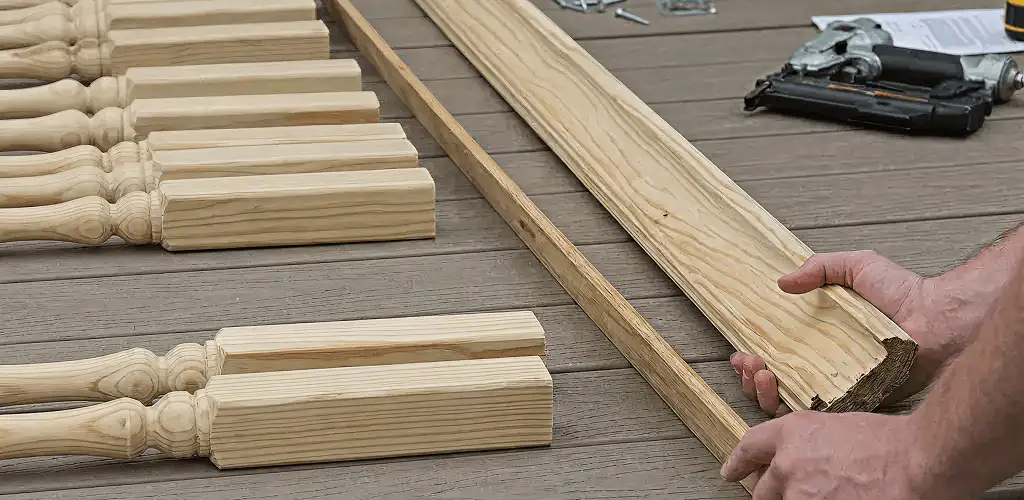 Handrail installation materials and wood components for stair rail work in Oklahoma City, OK