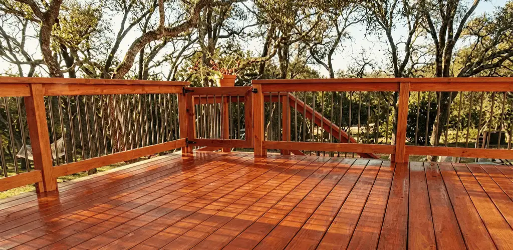 Deck sealing results with a freshly sealed wood deck in Oklahoma City, OK